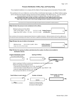 Pressure Distribution: Orifice, Pipe, and Pump Sizing P1 P2 X P3 P3a