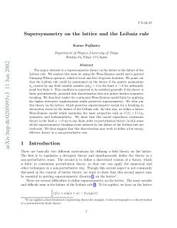 Supersymmetry on the lattice and the Leibniz rule