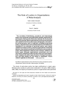 Organizational Behavior and Human Decision Processes