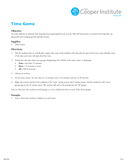 Time Game - Healthy Zone Schools