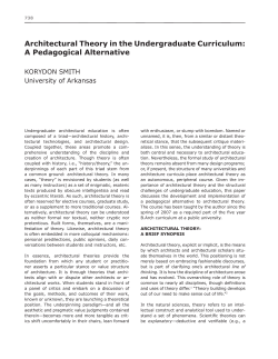 Architectural Theory in the Undergraduate Curriculum: A