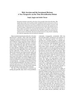 Risk Aversion and the Investment Horizon: A New Perspective on