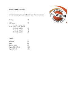 2016-17 THSBOA Game Fees Listed fees are per game, per official