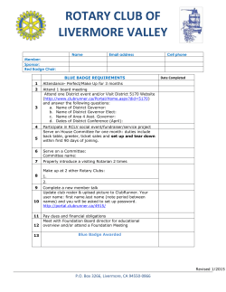 Blue Badge Requirements - Rotary Club of Livermore Valley
