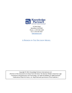 a primer on the decision model - Knowledge Partners International