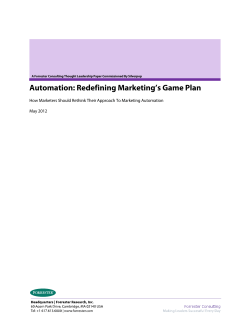 Automation: Redefining Marketing`s Game Plan