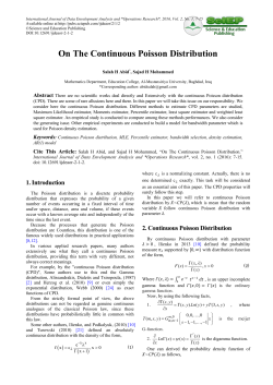 On The Continuous Poisson Distribution