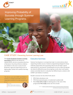 Improving Probability of Success through Summer Learning Programs