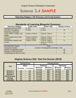 Sample Checkpoint Test Science 3.4