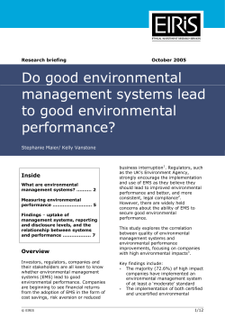 Do good environmental management systems lead to good