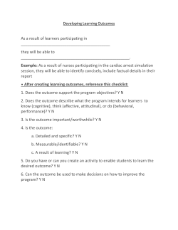 Developing a Learning Outcome