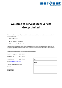 Servest Multi Service Group Limited Employment Handbook