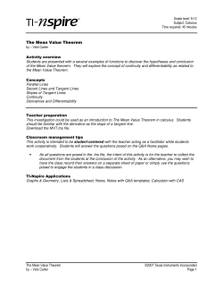 The Mean Value Theorem - TI Education
