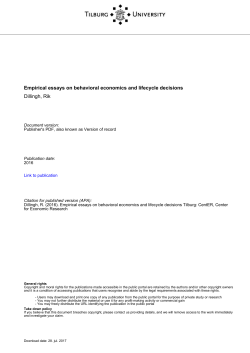 Empirical Essays on Behavioral Economics and