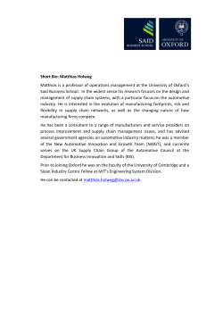 Dr Matthias Holweg is a University Lecturer at the Judge Institute of