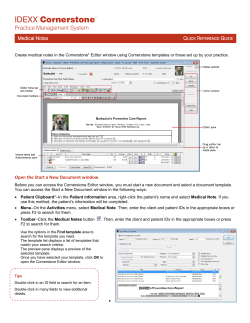 Cornerstone 8.3 Medical Notes Quick Reference Guide