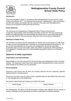 Educational Visits Policy - Mapperley Plains Primary School