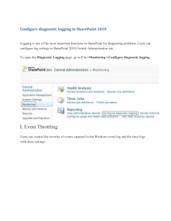 Configure diagnostic logging in SharePoint 2010