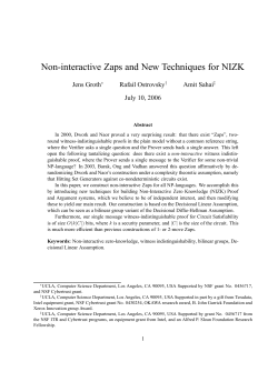 Non-interactive Zaps and New Techniques for NIZK