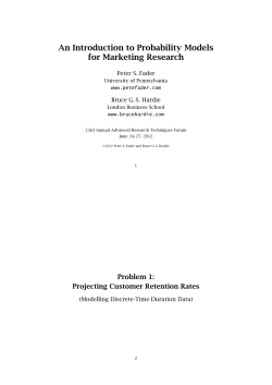 An Introduction to Probability Models for Marketing