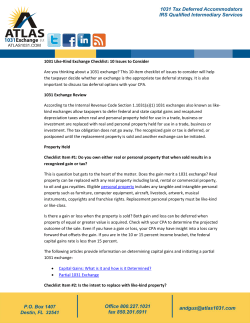 1031 Like-Kind Exchange Checklist: 10 Issues to Consider Are you