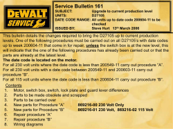 230 Volt Service Bulletin 161 SUBJECT: Upgrade to