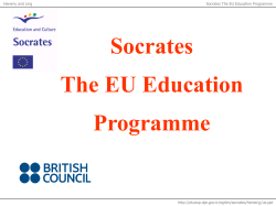 Socrates The EU Education Programme
