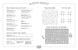 FIND THE FOOD MAKE YOUR WAY TO DESSERT! TIC-TAC-TOE