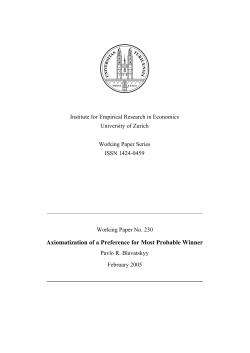 Axiomatization of a Preference for Most Probable Winner