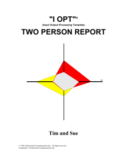 "I OPT"&reg; TWO PERSON REPORT