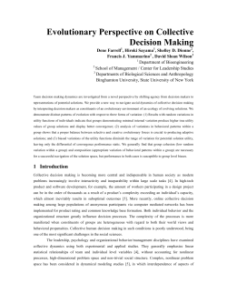 Evolutionary Perspective on Collective Decision Making