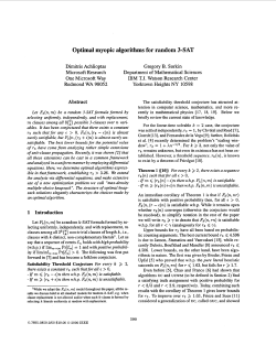 Optimal myopic algorithms for random 3-SAT