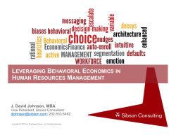 LEVERAGING BEHAVIORAL ECONOMICS IN HUMAN