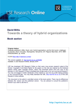 Towards a theory of hybrid organizations