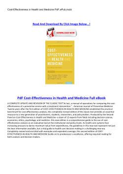 PdF Cost-Effectiveness in Health and Medicine