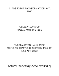 Organisation, Functions and Duties