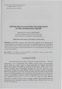 pseudo-delta functions and sequences in the optimization theory