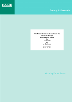 the role of operations in strategy making: a contingency theory