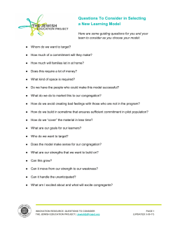 Questions To Consider in Selecting a New Learning Model