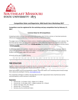 Competition Rules and Repertoire, Mid
