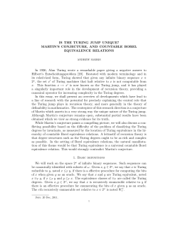 IS THE TURING JUMP UNIQUE? - UCLA Department of Mathematics