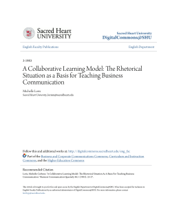 A Collaborative Learning Model: The Rhetorical Situation as a Basis
