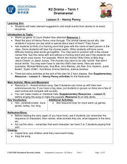 Lesson 5 &ndash; Henny Penny - ESF Educational Services