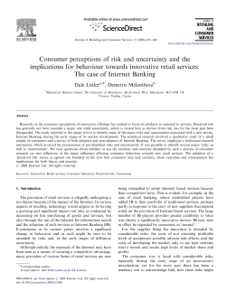 Consumer perceptions of risk and uncertainty and the implications