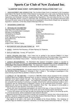 clubsport advanced event - supplementary regulations