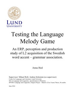 Testing the Language Melody Game
