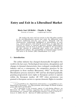 Entry and Exit in a Liberalised Market