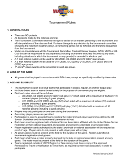 Tournament Rules - Freehold Soccer League