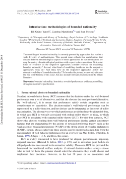 Introduction: methodologies of bounded rationality