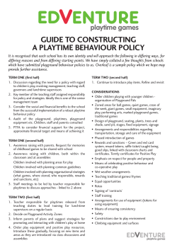 guide to constructing a playtime behaviour policy